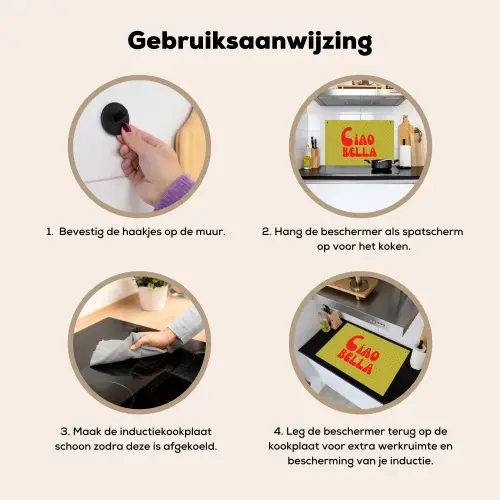 Ciao bella - Rood - Groen - Stippen Inductie beschemer met haakjes klein -ky-gebruik-nl