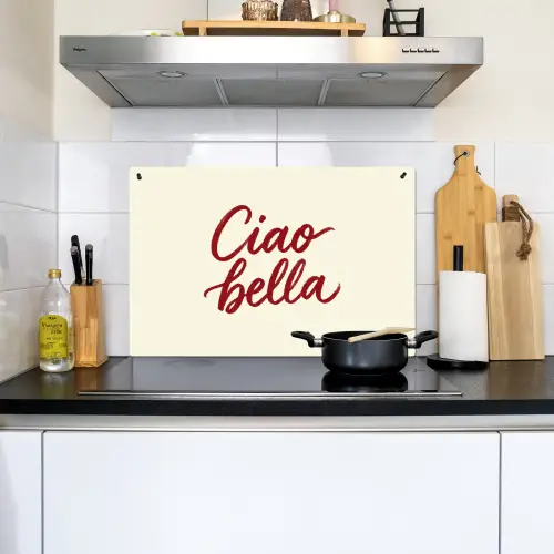 Ciao bella - Rood - Wit - Minimalistisch Inductie beschemer met haakjes klein -sfeer2