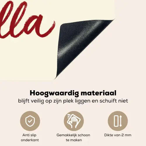 Ciao bella - Rood - Wit - Minimalistisch Inductie beschemer met haakjes klein -ky-onderkant-nl