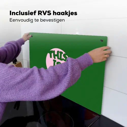 Cirkel - Roze - Tekst - Art Inductie beschemer met haakjes klein -ky-ophangen-nl