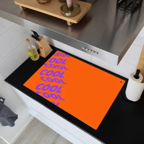 Cool - Paars - Oranje Inductie beschemer met haakjes klein -sfeer1