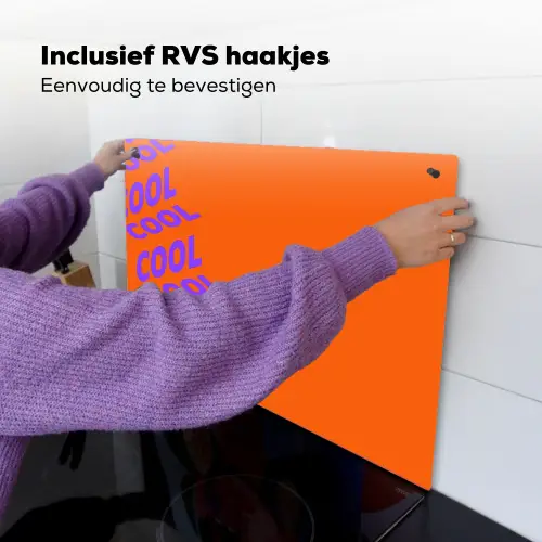 Cool - Paars - Oranje Inductie beschemer met haakjes klein -ky-ophangen-nl