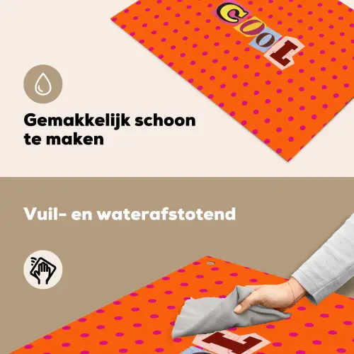 Cool - Stippen - Oranje Inductie beschemer met haakjes klein -ky-schoon-nl