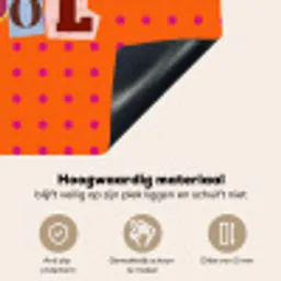Cool - Stippen - Oranje Inductie beschemer met haakjes klein -ky-onderkant-nl