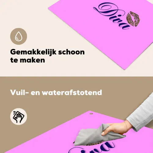 Diva - Lip - Panterprint - Roze Inductie beschemer met haakjes klein -ky-schoon-nl