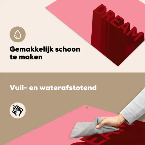 Dream - 3D - Rood - Roze Inductie beschemer met haakjes klein -ky-schoon-nl