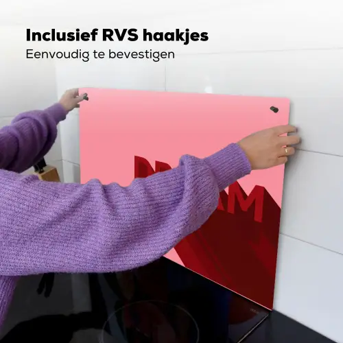 Dream - 3D - Rood - Roze Inductie beschemer met haakjes klein -ky-ophangen-nl