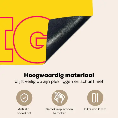 Dream big - Geel - Grafisch Inductie beschemer met haakjes klein -ky-onderkant-nl