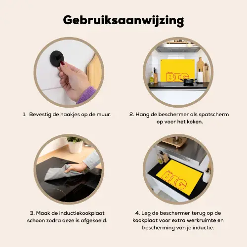Dream big - Geel - Grafisch Inductie beschemer met haakjes klein -ky-gebruik-nl