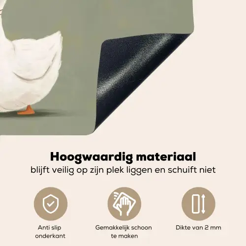 Eend - Konijnoren - Grijs Inductie beschemer met haakjes klein -ky-onderkant-nl
