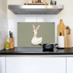 Eend - Konijnoren - Grijs Inductie beschemer met haakjes klein -sfeer2