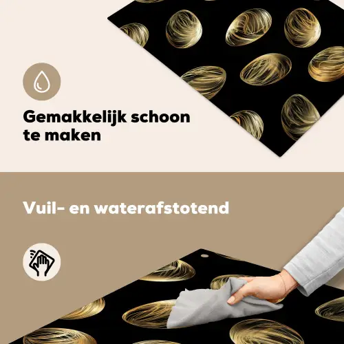 Eieren - Goud - Patroon Inductie beschemer met haakjes klein -ky-schoon-nl