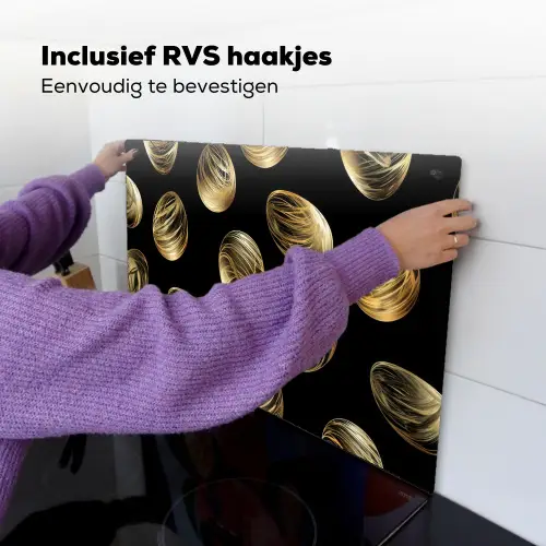 Eieren - Goud - Patroon Inductie beschemer met haakjes klein -ky-ophangen-nl