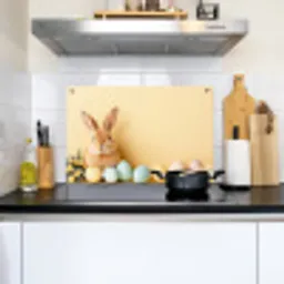 Eieren -  Konijn - Pasteltinten Inductie beschemer met haakjes klein -sfeer2