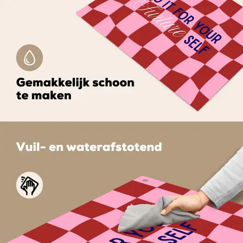 Furture - Geblokt - Rood Inductie beschemer met haakjes klein -ky-schoon-nl