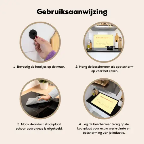 Geel - Oranje - if not now then when Inductie beschemer met haakjes klein -ky-gebruik-nl