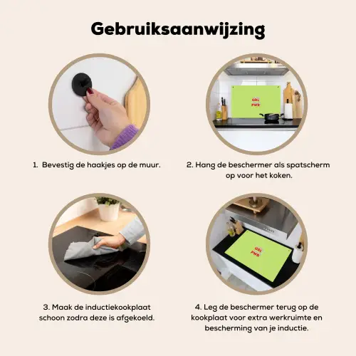 Grl pwr - Groen - Rood - 3D Inductie beschemer met haakjes klein -ky-gebruik-nl