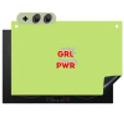 Grl pwr - Groen - Rood - 3D Inductie beschemer met haakjes klein -3d