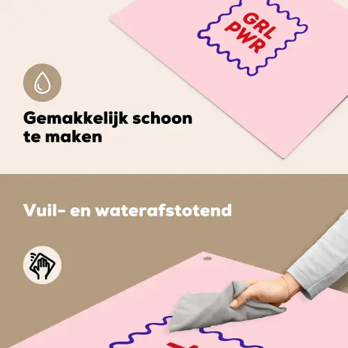 Grl pwr - Roze - Kader Inductie beschemer met haakjes klein -ky-schoon-nl