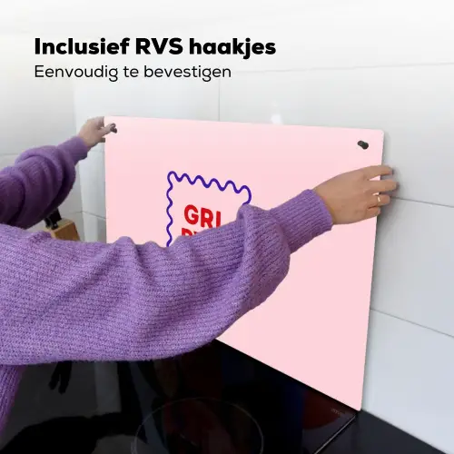 Grl pwr - Roze - Kader Inductie beschemer met haakjes klein -ky-ophangen-nl