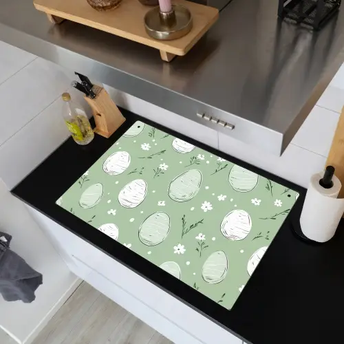 Groen - Eieren - Patroon Inductie beschemer met haakjes klein -sfeer1