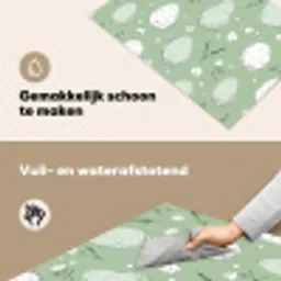 Groen - Eieren - Patroon Inductie beschemer met haakjes klein -ky-schoon-nl