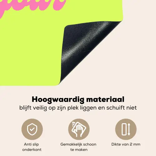 Groen - Roze bonjour - Retro Inductie beschemer met haakjes klein -ky-onderkant-nl