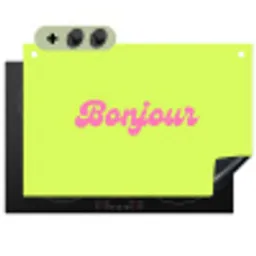 Groen - Roze bonjour - Retro Inductie beschemer met haakjes klein -3d