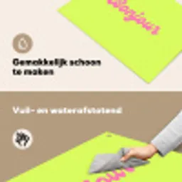 Groen - Roze bonjour - Retro Inductie beschemer met haakjes klein -ky-schoon-nl