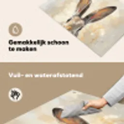 Haas - Oren - Bruin Inductie beschemer met haakjes klein -ky-schoon-nl
