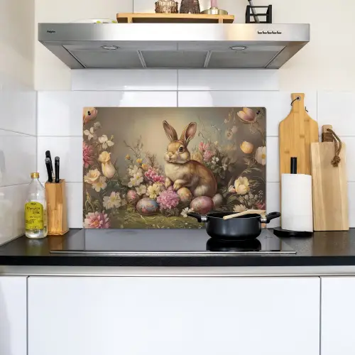 Haas - Stilleven - Bloemen Inductie beschemer met haakjes klein -sfeer2