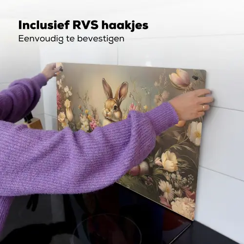Haas - Stilleven - Bloemen Inductie beschemer met haakjes klein -ky-ophangen-nl
