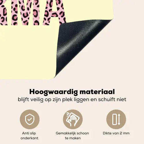 Karma - Luipaardprint - Geel Inductie beschemer met haakjes klein -ky-onderkant-nl