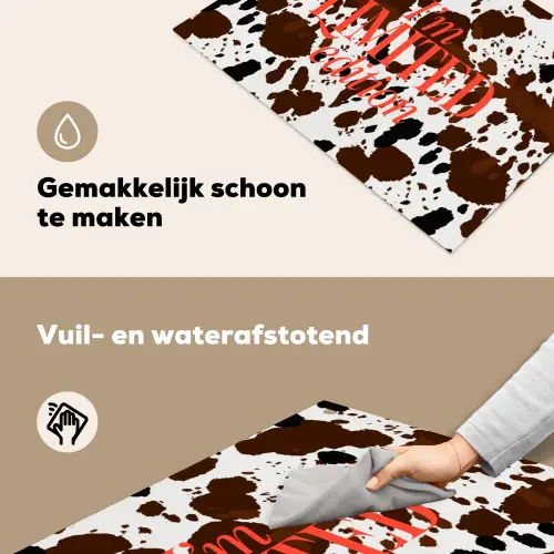 Koeienprint - Limited edition - Rood Inductie beschemer met haakjes klein -ky-schoon-nl