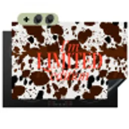 Koeienprint - Limited edition - Rood Inductie beschemer met haakjes klein -3d