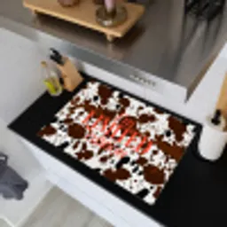 Koeienprint - Limited edition - Rood Inductie beschemer met haakjes klein -sfeer1