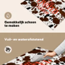 Koeienprint - Limited edition - Rood Inductie beschemer met haakjes klein -ky-schoon-nl