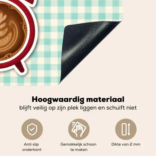 Koffie - Klok - Groen Inductie beschemer met haakjes klein -ky-onderkant-nl