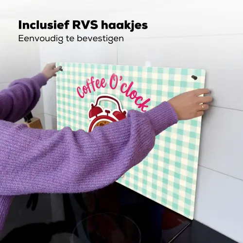 Koffie - Klok - Groen Inductie beschemer met haakjes klein -ky-ophangen-nl