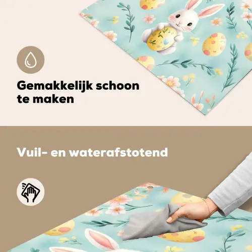 Konijn - Eieren - Takjes Inductie beschemer met haakjes klein -ky-schoon-nl