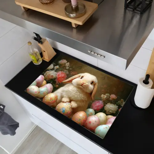 Konijn - Paaseieren - Stilleven Inductie beschemer met haakjes klein -sfeer1