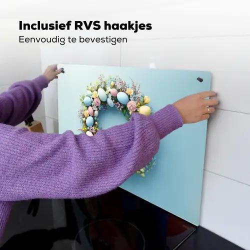 Krans - Eieren - Bloemen Inductie beschemer met haakjes klein -ky-ophangen-nl