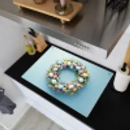 Krans - Eieren - Bloemen Inductie beschemer met haakjes klein -sfeer1