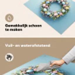 Krans - Eieren - Bloemen Inductie beschemer met haakjes klein -ky-schoon-nl
