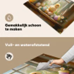 Kuiken - Raam - Paaseieren Inductie beschemer met haakjes klein -ky-schoon-nl