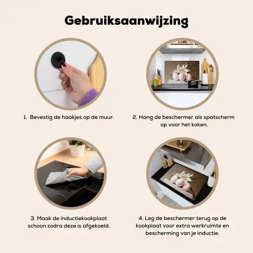 Lelies - Eieren - Pasen Inductie beschemer met haakjes klein -ky-gebruik-nl
