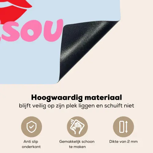 Lippen - Bisou - Blauw Inductie beschemer met haakjes klein -ky-onderkant-nl
