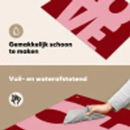 Love - Rood - Blokletters Inductie beschemer met haakjes klein -ky-schoon-nl