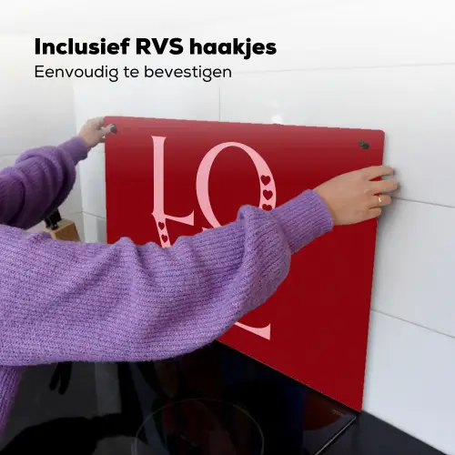 Love - Rood - Hatjes Inductie beschemer met haakjes klein -ky-ophangen-nl