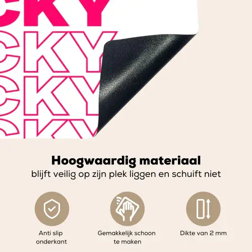 Lucky - Roze - Patroon Inductie beschemer met haakjes klein -ky-onderkant-nl